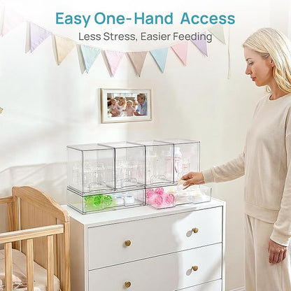 Vtopmart 6 Pack Baby Bottle Organizer Set, Stackable Storage Drawers Ideal for Kichen Countertop, Vanity, Bathroom, Cabinet, Pantry Organization