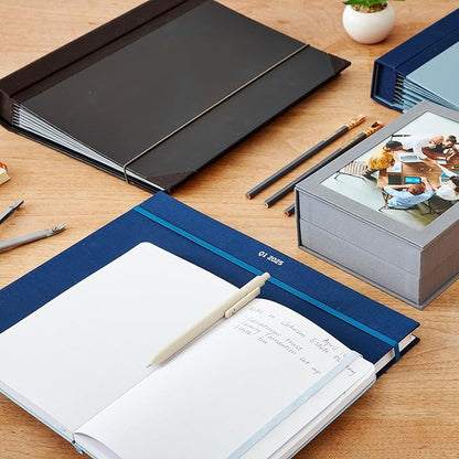 Savor | The Folio™ Document Organizer 2025 Edition | Premium Life Binder Acid-Free Custom Dyed Cloth-Bound Accordion Organizer w/ 10 Expandable Pockets | File Folders for Home Organization (Black)