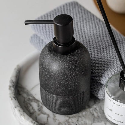GalDal Matte Black Soap Dispenser Sets with Pump,Hand Soap and Lotion Dispenser for Bathroom Countertop,Morden Soap Dispenser for Kitchen-10.6oz.