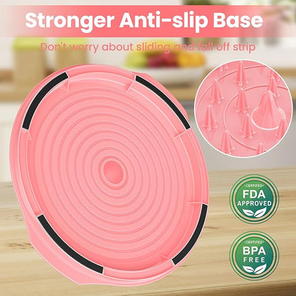 Chicken Shredder Tool Twist Large - 10'' Pro Meat Shredders for Chicken Breast,Visible Kitchen Gadgets Grinder Machine with Brush,Strong Anti-Slip Strip,Ergonomic Handle,BPA Free (Pink)