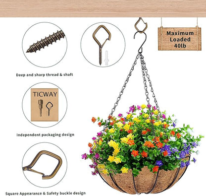 12 PCS Q-Hanger Hooks for String Lights, Ceiling Hangers for Plants & Wind Chimes, Christmas Decorations Outdoor Hooks Bronze