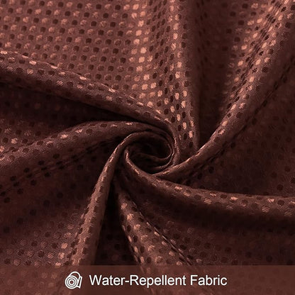 3 in 1 Extra Long Brown Shower Curtain Set-72 W x 84 H, Modern Waffle and PEVA Liner Set with 12 Stainless Steel Hooks, Waterproof Fabric for Bathroom