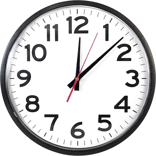 Ultimate Wall Clock | 10 Inch | Round | Quartz | Black | Kitchen | Office | Bedroom | Study | Classic | Indoor | Outdoor | Unbranded | Battery Operated | Modern Décor | Non-Ticking