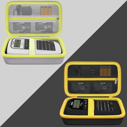 Label Printer Case Compatible with Brother P-Touch PTH110BP/PTH110/PTH111 Pro Label Maker(Gray Case,Green Zipper)
