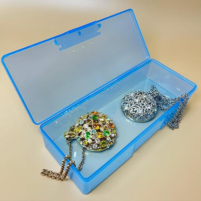 Beads Storage, Nail Art Cosmetics Storage Box - 6 Pieces Colorful Clear Plastic Storage Boxes - Travel Makeup Box, Jewelry Sorting , with Vent ,bead containers for organizing ,big charms junk case