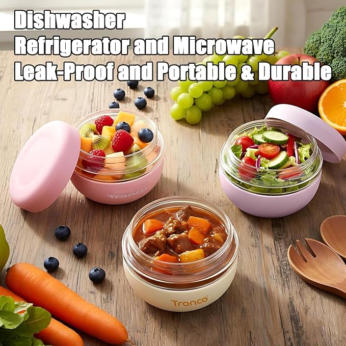 Tronco 32 oz Glass Food Storage & Lunch Bowl Containers with Airtight Lids | Leakproof Meal Prep Container with Silicone Sleeve, Microwave & Dishwasher Safe, Soup & Stew, Office Lunch, BPA-Free, 2 Pack