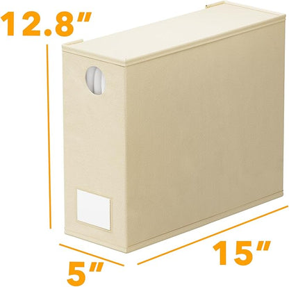 SpaceAid 4 Pack Bed Sheet Organizers and Storage, Foldable Sheet Organizer for Linen Closet, Sheets Set Folder Keeper with Window XL (Queen & King Size) Organizing Bedding Container, Beige