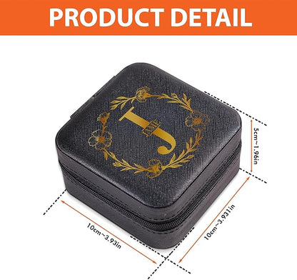 Custom Leather Jewelry Organizer Box with Name & Birth Flower – Personalized Travel Jewelry Case, Small Travel Jewelry Case, Birthday Gift for Women, Bridesmaid Proposal (Flower)