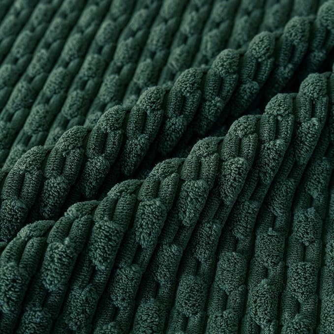 Set of 4 Dark Green Decorative Throw Pillow Covers 22x22 Inch Corduroy Pillow Covers for Bed Couch Sofa Living Room Soft Square Cushion Cases