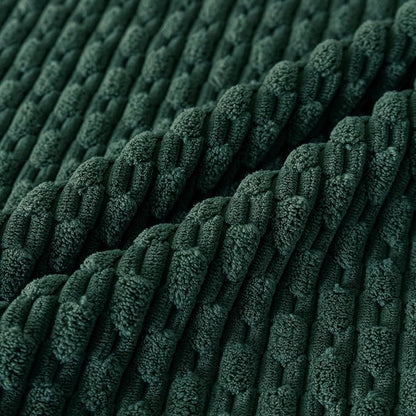 Set of 4 Dark Green Decorative Throw Pillow Covers 22x22 Inch Corduroy Pillow Covers for Bed Couch Sofa Living Room Soft Square Cushion Cases