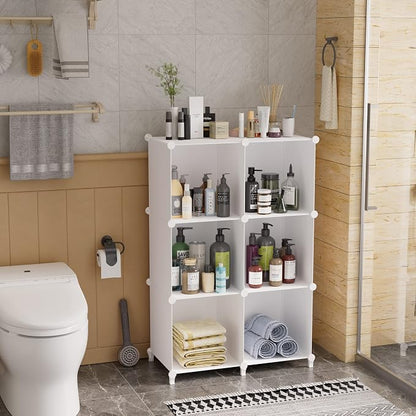Stackable Closet Organizers and Storage 6 Cube Storage Organizer Closet Organizer for Bathroom Closet Storage for Wardrobe