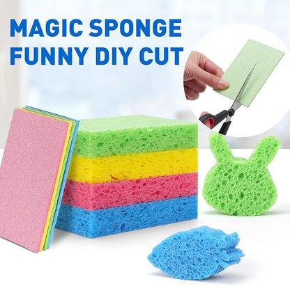 60 Pack Compressed Cellulose Sponges, Non Scratch Kitchen Sponge for Cleaning, Multipurpose sponges Bulk for Kitchen, Bathroom, DIY