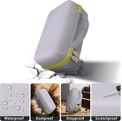 Label Printer Case Compatible with Brother P-Touch PTH110BP/PTH110/PTH111 Pro Label Maker(Gray Case,Green Zipper)