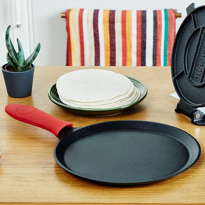 Uno Casa Cast Iron Comal Pan 11.5 Inch - Skillet for Roti, Tawa/Dosa Pan Pataconera, Comales para Tortillas - Cast Iron Pizza Pan - Comal Para Tortillas Grande