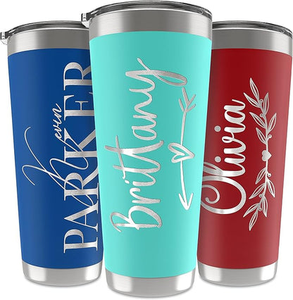 Be Burgundy Personalized Tumbler with Engraved Name - 12 Designs, 30 Oz Coffee Tumbler with Slider Lid, Teal, Double Wall Insulated - Gift for Mom, Women, Personalized Gift for Her