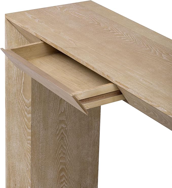 Modern Entryway Console Table 60-Inch Entryway Sofa Table with 2 Hidden Storage Drawers for Living Room Entrance Hallway Furniture, Easy Assembly (Natural)
