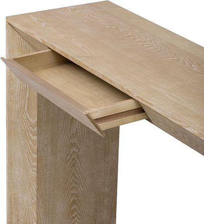 Modern Entryway Console Table 60-Inch Entryway Sofa Table with 2 Hidden Storage Drawers for Living Room Entrance Hallway Furniture, Easy Assembly (Natural)