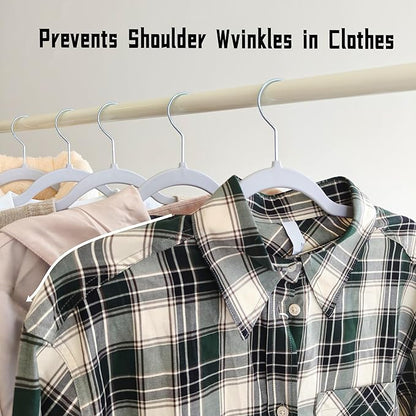 30 Pack Non Slip Hangers, Plastic Clothes Hangers 17.7 Inch - Heavy Duty & Space Saving Slim Hangers with 360° Swivel Hook for Adults, Anti-Slip Strips for Coat, Shirt, Pants (Gray, 30)
