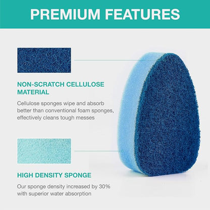 Dishwand Sponge Refills, Non Scratch Dish Wand Refills Replacement Heads | 6Pack Heavy Duty Scrub Brush Dispenser, Fits Soap Dispensing Handle, Dishwashing Cleaning Kitchen Sink Dishwasher Scrubbers