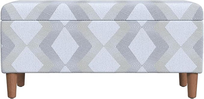 HomePop Malmo Decorative Storage Bench -Natural Woven Geo