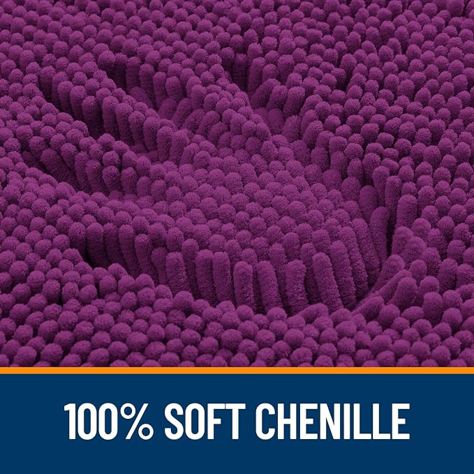 OLANLY Large Bathroom Rugs 40x24, Extra Soft Absorbent Chenille Bath Rugs, Rubber Backing Quick Dry, Machine Washable Bath Mats for Bathroom Floor, Tub and Shower, Home Decor Accessories, Purple