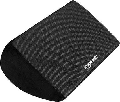 Amazon Basics Foam Foot Rest for Under Desk, Supportive Stool for Home and Office with Washable Cover, 5.1 x 10.2 x 17.3 in, Black