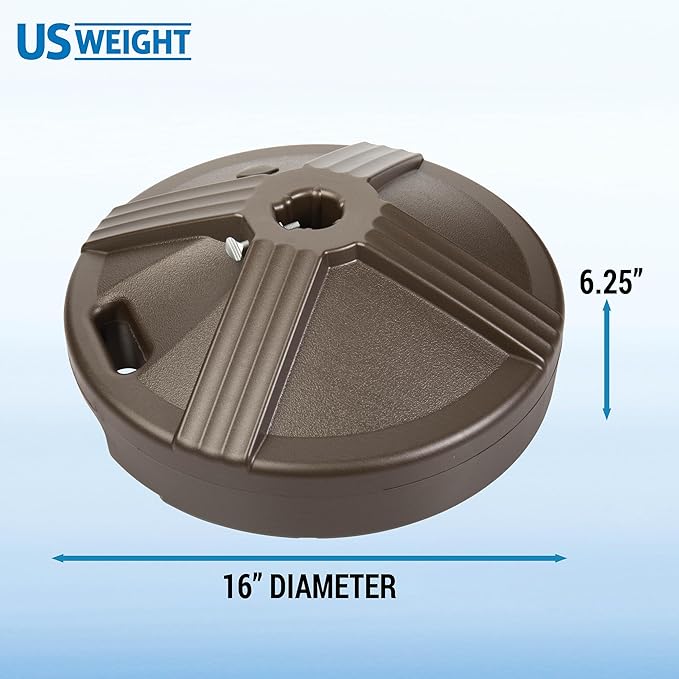 US Weight Durable 50 Pound Fillable Umbrella Base Designed to be Used with a Patio Table