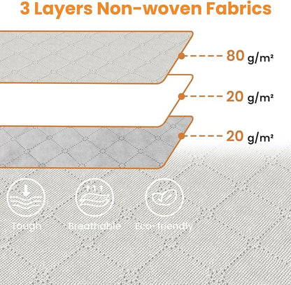 Fab totes 24 Gallons Clothes Storage, Foldable Thick Fabric Blanket Storage Bags, Containers for Organizing Bedroom, Closet, Clothing, Comforter, Organization with Handle (10 Pack,Ivory)
