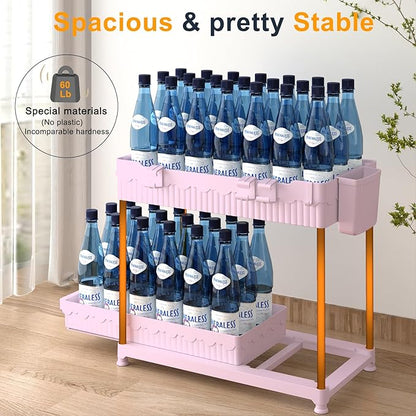 Sevenblue 3 Pack Under Sink Organizers, 2-Tier Multi-Use Kitchen and Bathroom Organizers and Storage with Sliding Drawers, Bathroom Cabinet Organizer (Pink, 14.8 Inch)
