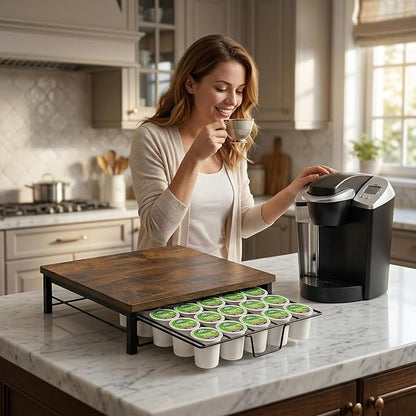 K Cup Holder Organizer, Coffee Pod Drawer Holder Capsule Storage Organizer Single Layer Sliding Storage Drawer, 30 Large Capacity, Home Office Cafe Counter