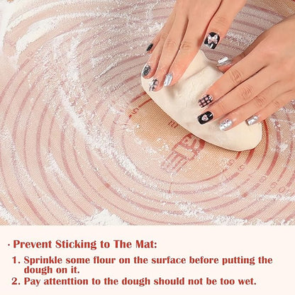 Non-slip Silicone Pastry Mat Extra Large with Measurements 28''By 20'' for Silicone Baking Mat, Counter, Dough Rolling, Oven Liner,Fondant/Pie Crust By Folksy Super Kitchen Red