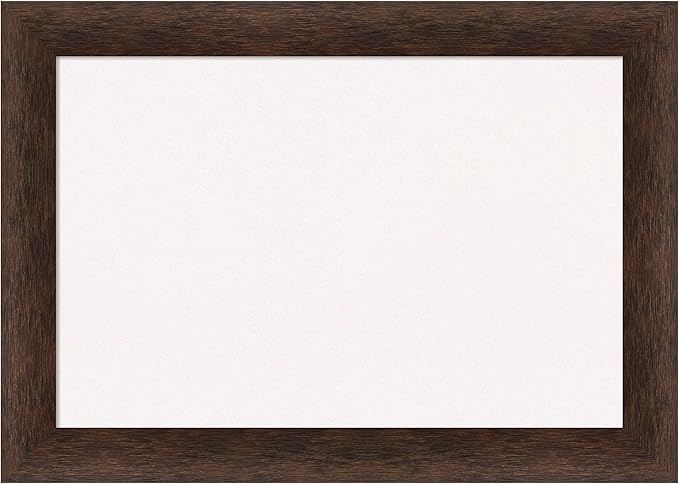 Amanti Art White Cork Board for Wall, 15x21 Vision Board with Brown Wood Frame, Small Corkboard Office Decor for Home Organization, Casual Corkboard Pinboard to Display Items for Home Organization in