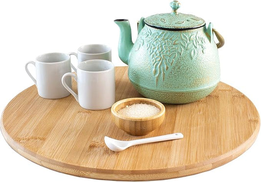 TB Home 14 Inch Bamboo Lazy Susan Turntable Organizer for Kitchen & Table Top