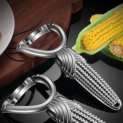 TEEVEA Corn Peeler for Corn on the Cob, Stainless Steel Corn Cob Stripper, Kernel Remover Tool for Home Kitchen BBQ Canning Camping