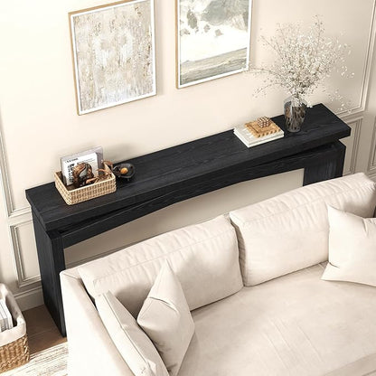 Black Console Tables for Entryway Living Mid-Century, Rectangular Sofa Tables Narrow Long Behind Couch, Wooden Entry Way Foyer Hallway Table for Home, Living Room, Apartment, Black
