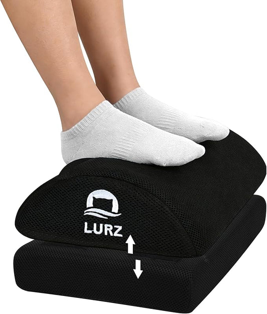 Ergonomic Foot Rest Under Desk for Office Desk Accessories – Adjustable Height Memory Foam Foot Stool Under Desk for Home Office Chair & Gaming Chair – for Back & Hip Pain Relief