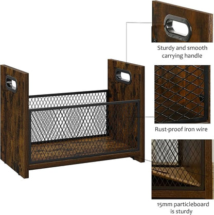 Large Magazine Rack Floor, Vinyl Record Storage, Magazine File Holder Storage Basket for Letters, Books, Newspapers, Desktop and Home Office, 15.35" L x 8.7" W x 11.8" H