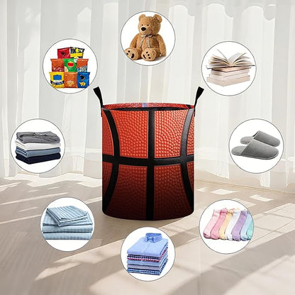 Basketball texture Laundry Basket Laundry Hamper With Handles Collapsible Laundry Baskets Storage Basket For Room Bathroom Bedroom Decor