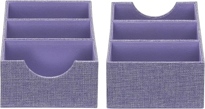 Household Essentials Iris-Colored Cardboard Trays with PP Accents, Set of 2
