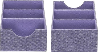 Household Essentials Iris-Colored Cardboard Trays with PP Accents, Set of 2