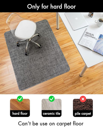 BARoyal Office Chair Mat for Hardwood Floor Under Desk Computer Rolling Chair Mat for Wood/Tile Floor Non-Slip Heavy Duty Desk Rug PVC Plastic Hard Floor Protector 48" x 60"(Gravel)