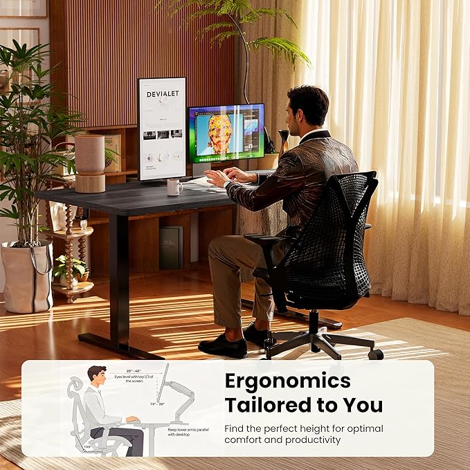 ErGear Electric 71 x 30 inch Standing Desk Workstation, Large Sit Stand up Desk, Memory Computer Home Office Desk, (Grey) Ships in One Box