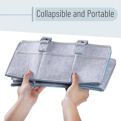 Mr. Pen- Large Baby Diaper Caddy Organizer, 2 Pack, Blue Inside, Nursery Storage Bin and Car Organizer for Diapers and Baby Wipes