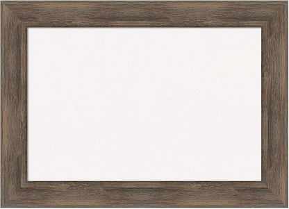 Amanti Art White Cork Board for Wall, 21x29 Vision Board with Brown Wood Frame, Medium Corkboard Office Decor for Home Organization, Country Rustic Corkboard Pinboard to Display Items for Home