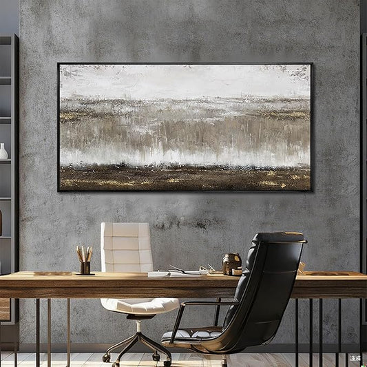 Artexist Textured Canvas Wall Art Black and Grey Photo Print Modern Wall Decor 24"x48" Picture for Bedroom Kitchen Artwork for Office