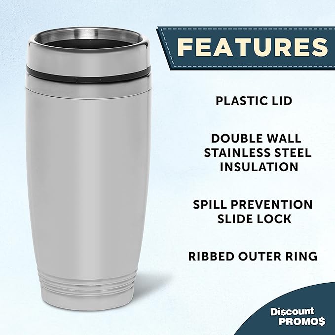 DISCOUNT PROMOS Stainless Steel Tumblers 16 oz. Set of 6, Bulk Pack - Perfect for Coffee, Soda, Other Hot & Cold Beverages - Silver