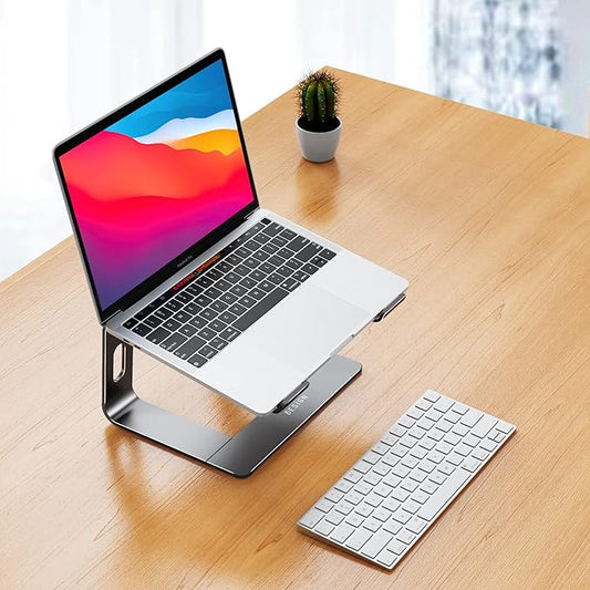 BESIGN LS03 Aluminum Laptop Stand, Ergonomic Detachable Computer Stand, Notebook Holder, Laptop Mount Compatible with Air, Pro, Dell, HP, Lenovo More 10-15.6" Laptops, Gray
