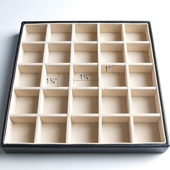 Frebeauty Earring Holder Organizer, 50 Slots Earring Organizer,2 Layer Jewelry Box for Earrings and Necklace,PU Jewelry Organizer,Jewelry Organizers and Storage(Black)