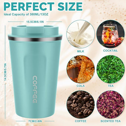 CS COSDDI 12 oz Stainless Steel Vacuum Insulated Tumbler - Coffee Travel Mug Spill Proof with Lid - Coffee Cups for Keep Hot/Ice Coffee,Tea and Beer