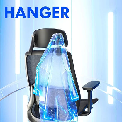 FLEXISPOT MasterEase Massage Office Chair with Footrest, High Back Ergonomic Desk Chair with Adjustable Headrest, 3D Armrests, 2D Lumbar Heated Massage, 4-Position Recline, Mesh Seat, Black